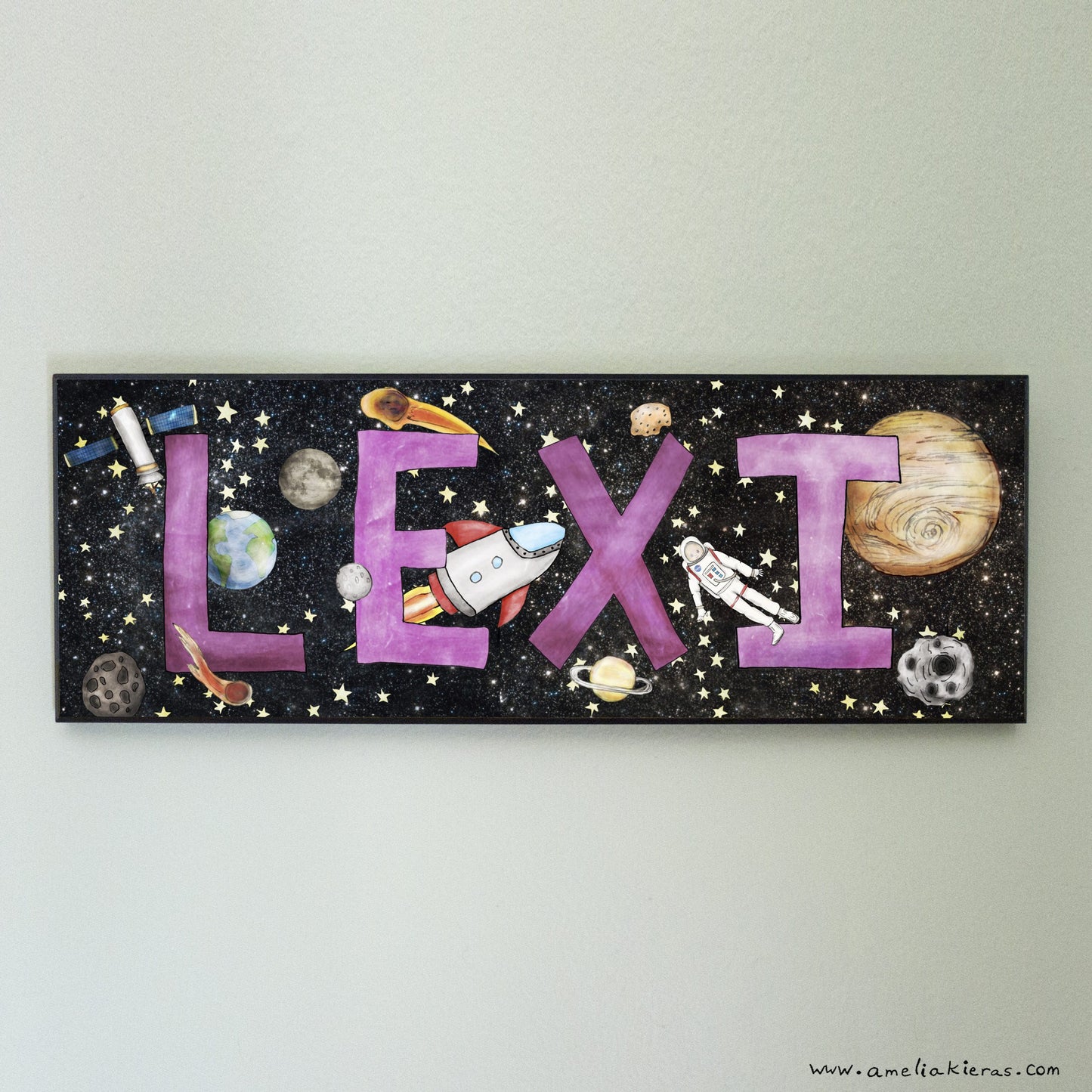 Personalized Child Name Sign - Outer Space Theme