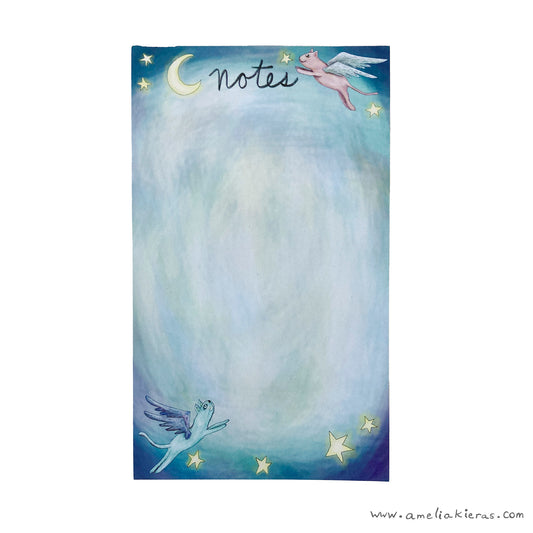 Flying Cat Notes Notepad, 3.5x5.75