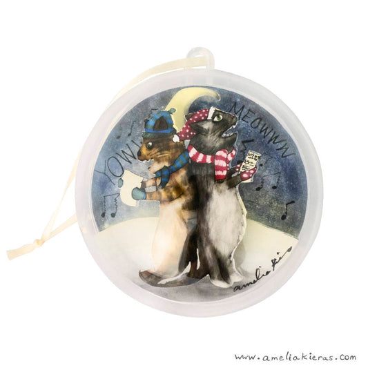 Kitty Cat Carolers Ball Ornament