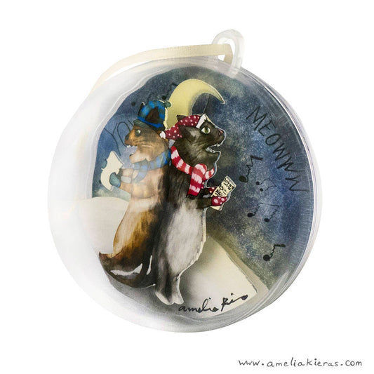 Kitty Cat Carolers Ball Ornament