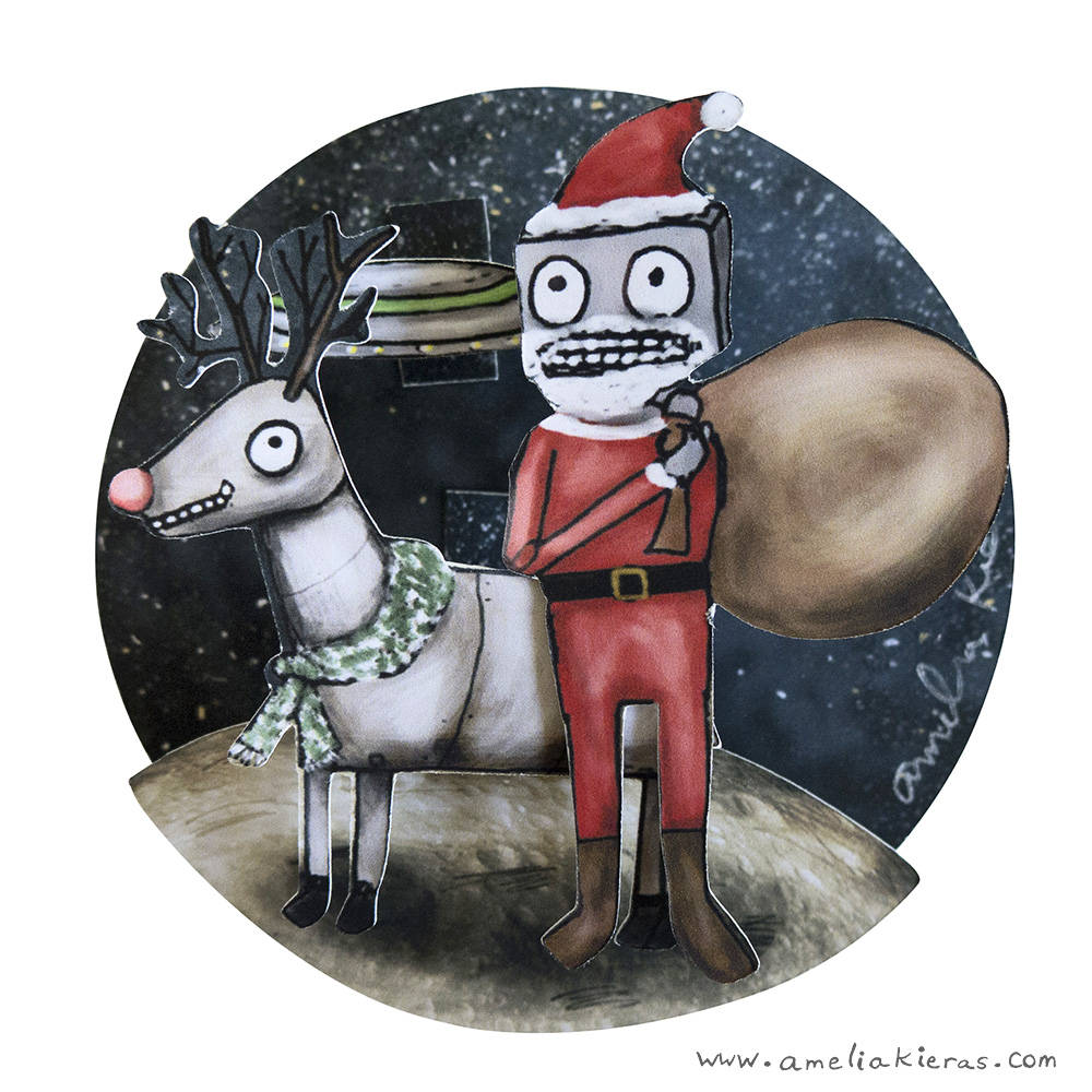 Robot Santa Ball Ornament