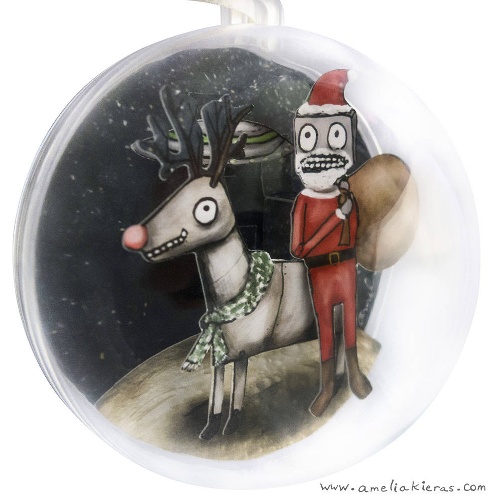 Robot Santa Ball Ornament