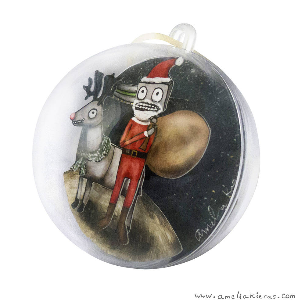 Robot Santa Ball Ornament