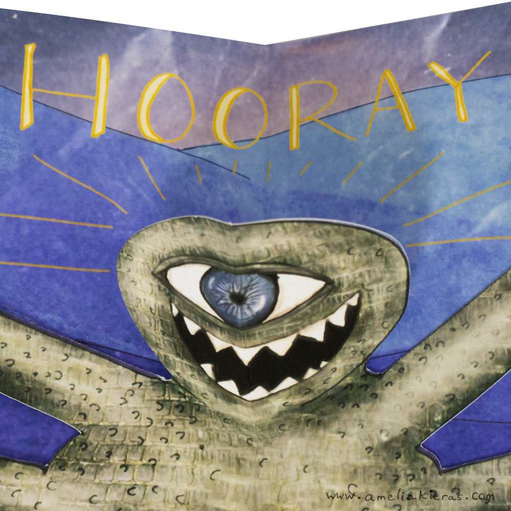 Alien Hooray! 3D Pop Up Card