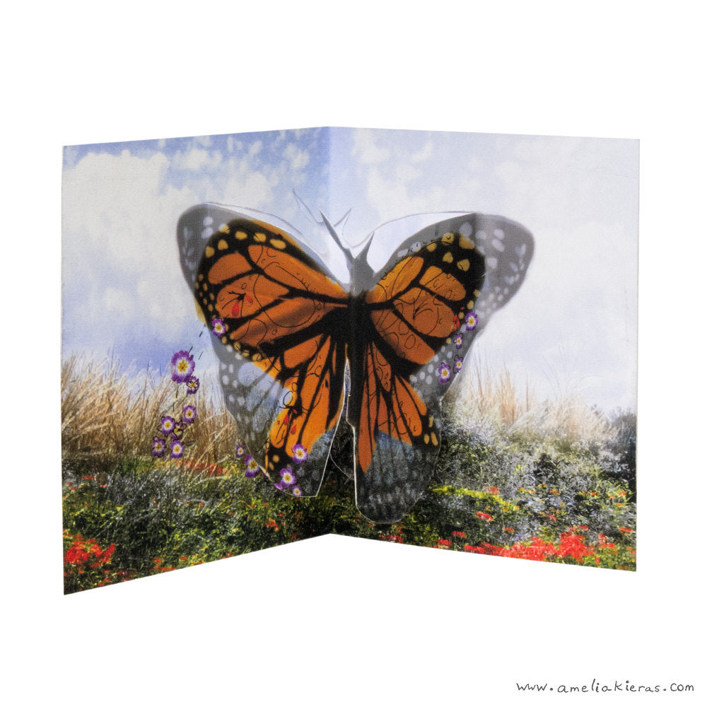 Butterfly Flowers 3D Pop Up Card