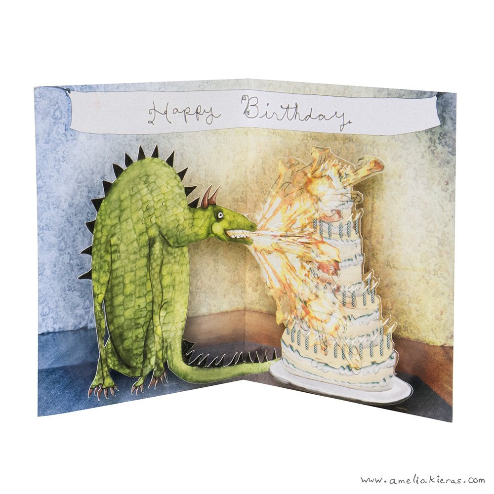 Happy Birthday Dragon 3D Pop Up Card