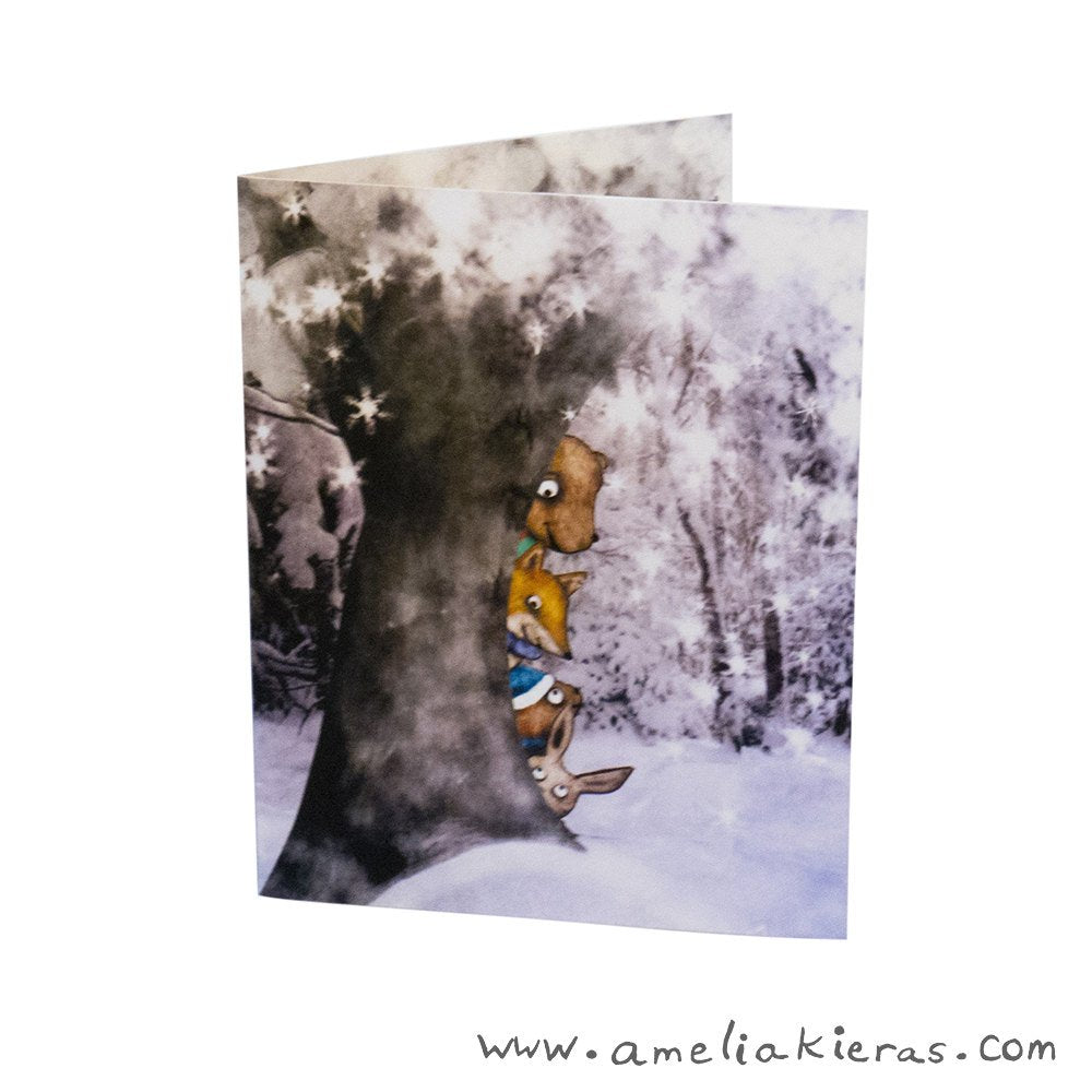 Forest Creature Holiday 3D Pop Up Card