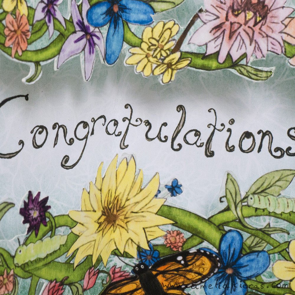 Flowery Congratulations 3D Pop Up Card