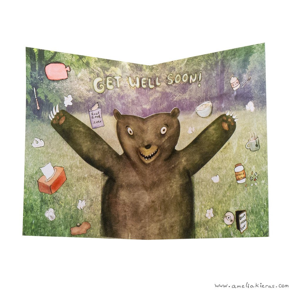 Get Well Soon Bear Hug 3D Pop Up Card – Amelia Kieras