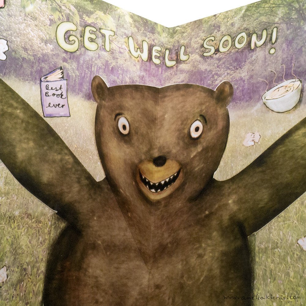 Get Well Soon Bear Hug 3D Pop Up Card