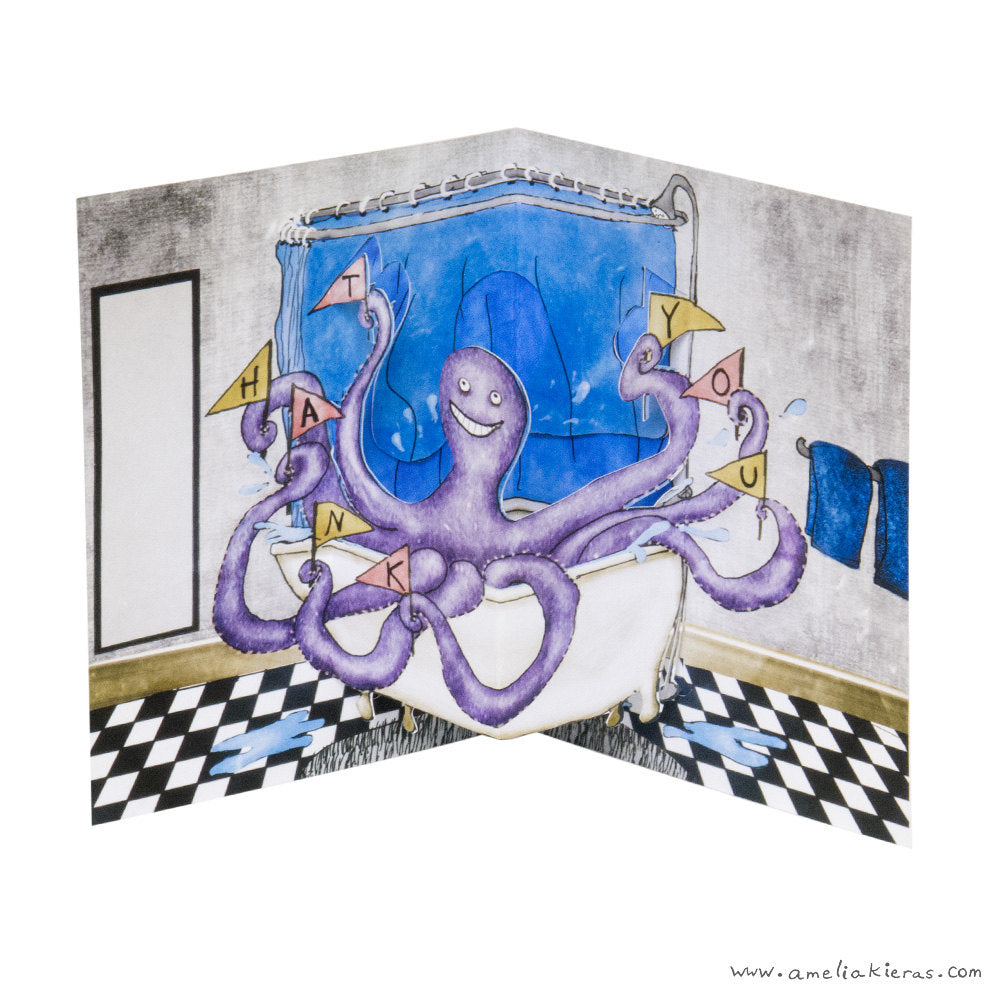 Octopus Thank You 3D Pop Up Card