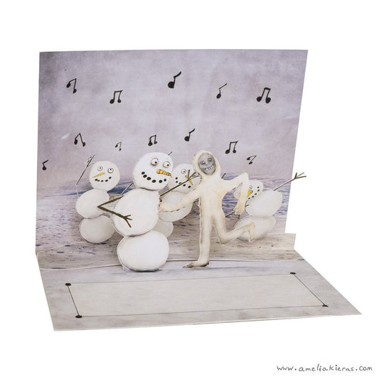 Snowman Dance Party 3D Pop Up Card