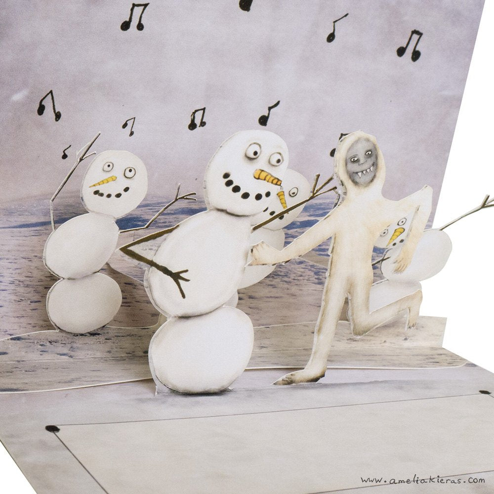 Snowman Dance Party 3D Pop Up Card