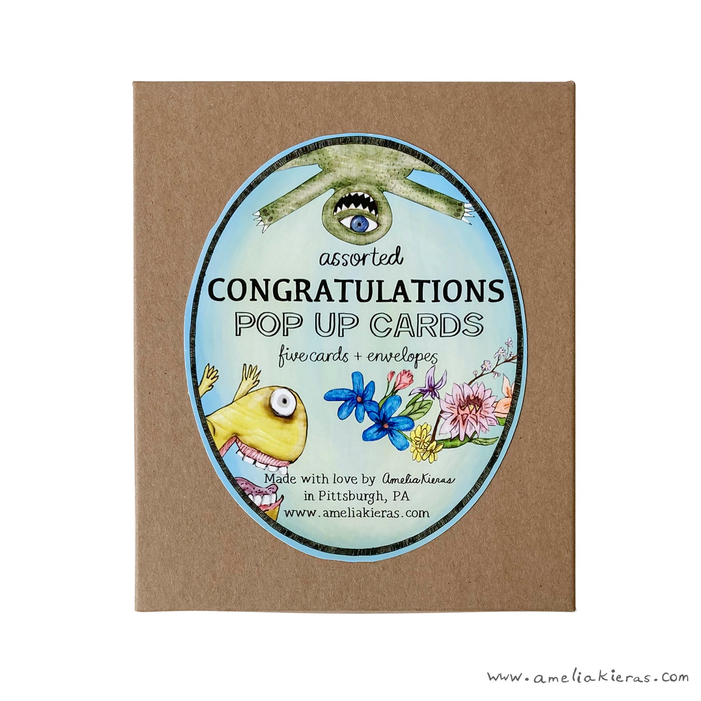 Congratulations Pop Up Card Box Set - Set of Five Assorted Pop Up Cards