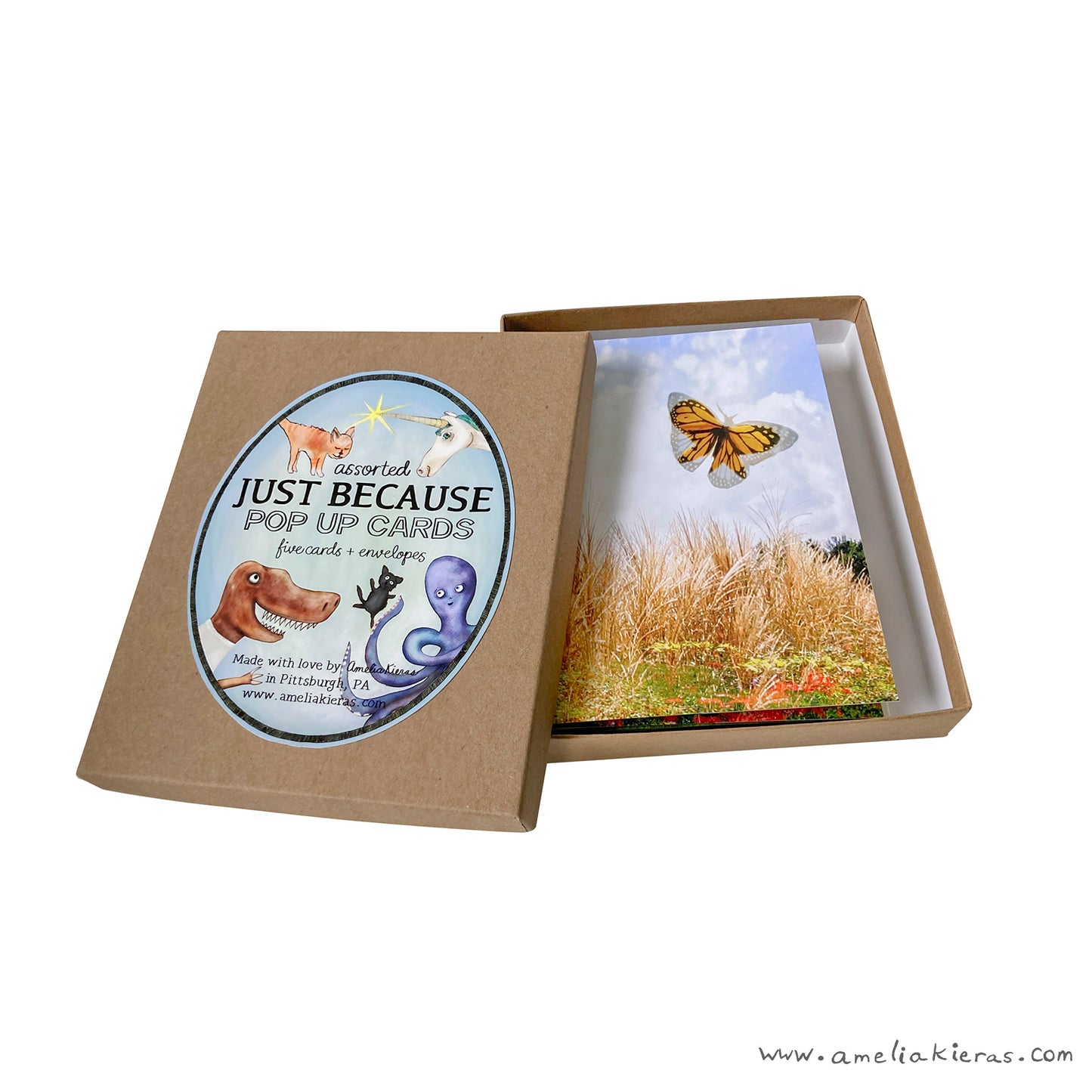 Just Because Pop Up Card Box Set - Set of Five Assorted Pop Up Cards