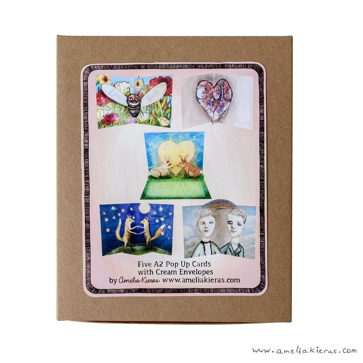 Love Themed Pop Up Card Box Set - Set of Five Assorted Pop Up Cards