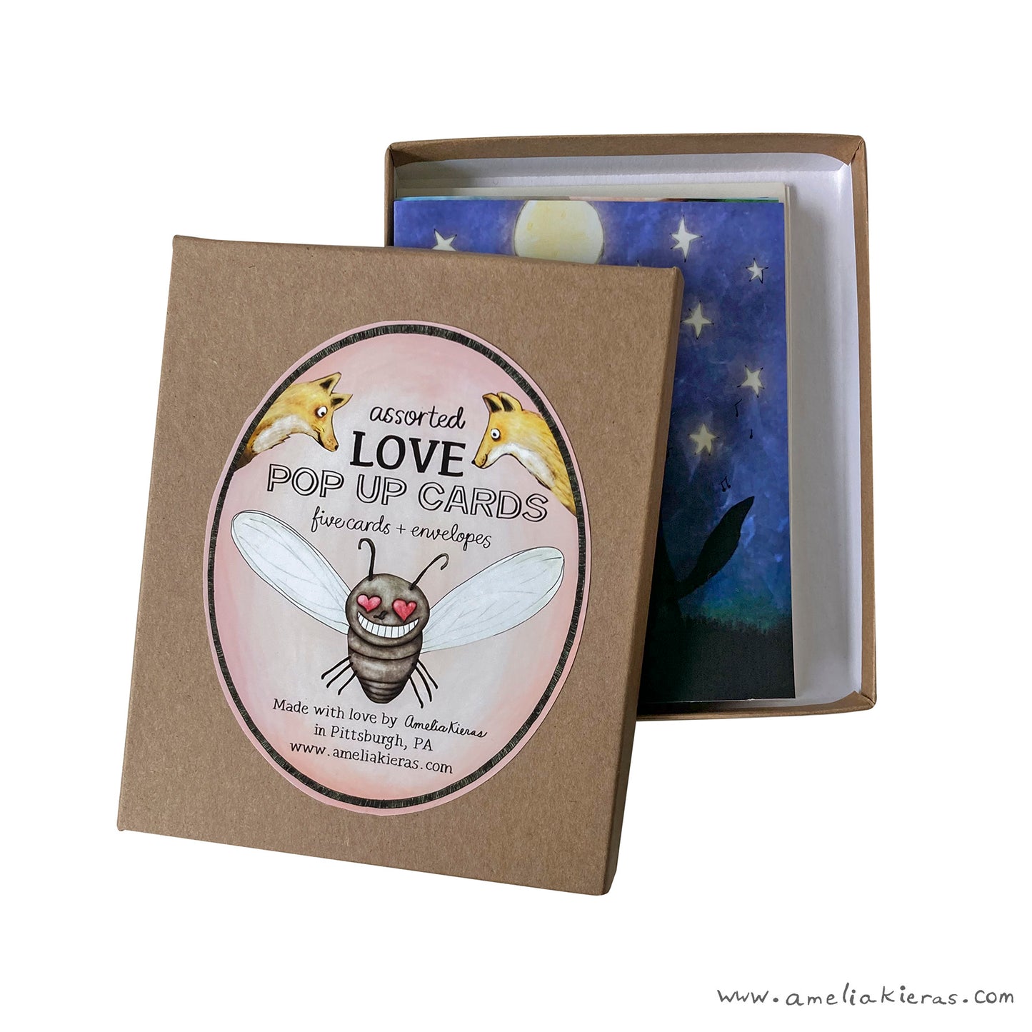 Love Themed Pop Up Card Box Set - Set of Five Assorted Pop Up Cards