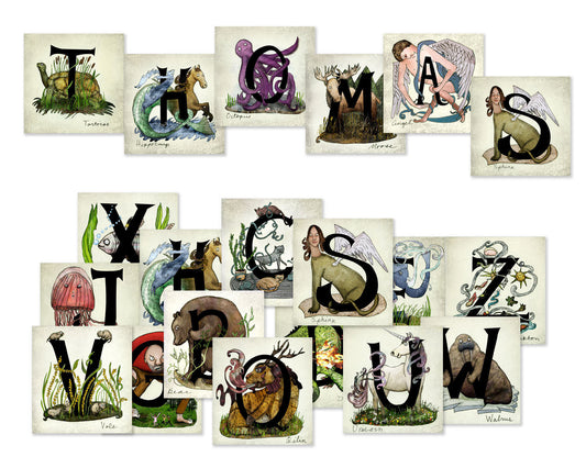 Individual Alphabet Letters for Name Signs - Animals, Beasts and Creatures