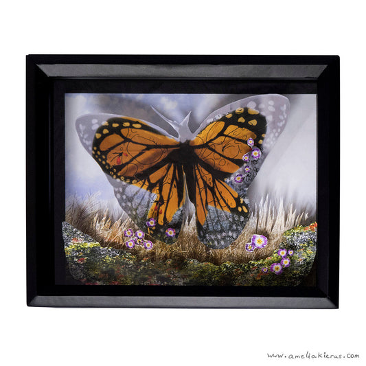 Butterfly Blood Shadow Box - Limited Edition Cut Paper Wall Art