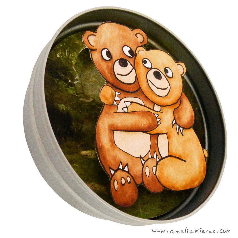 Bear Hug Mini Shadow Box Magnet