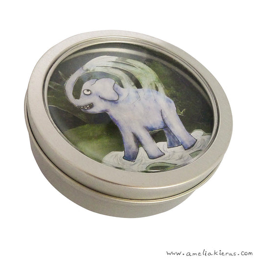 Elephant Bath 3D Paper Art Mini Shadow Box Magnet