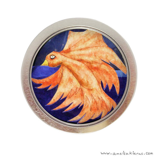 Firebird 3D Paper Art Mini Shadow Box Magnet