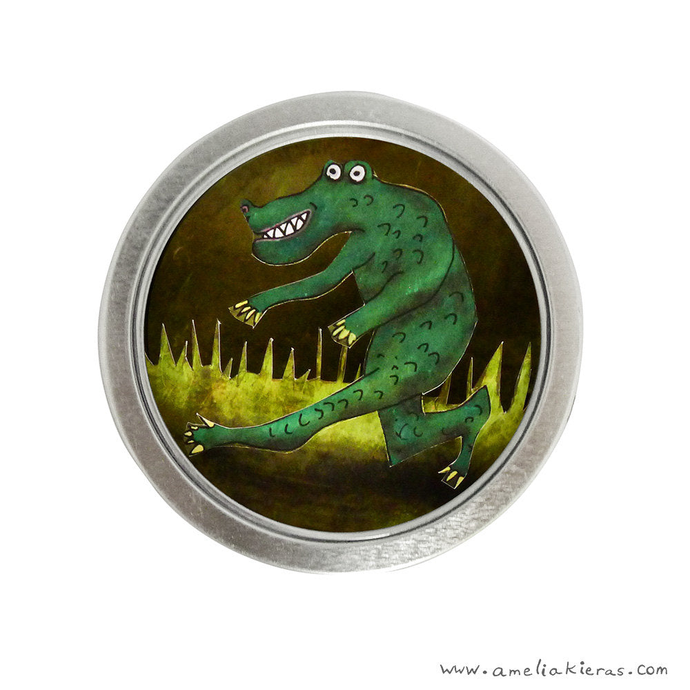 Lizard Man 3D Paper Art Mini Shadow Box Magnet