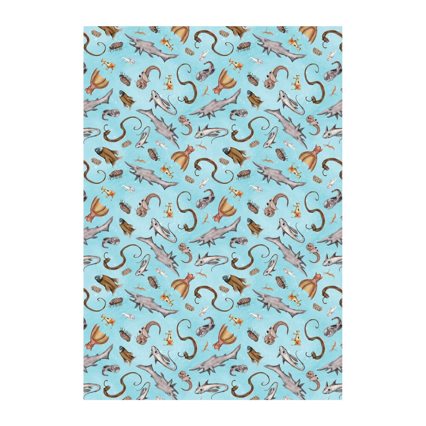 Weird Sea Creatures Wrapping Paper - Set of Three Sheets