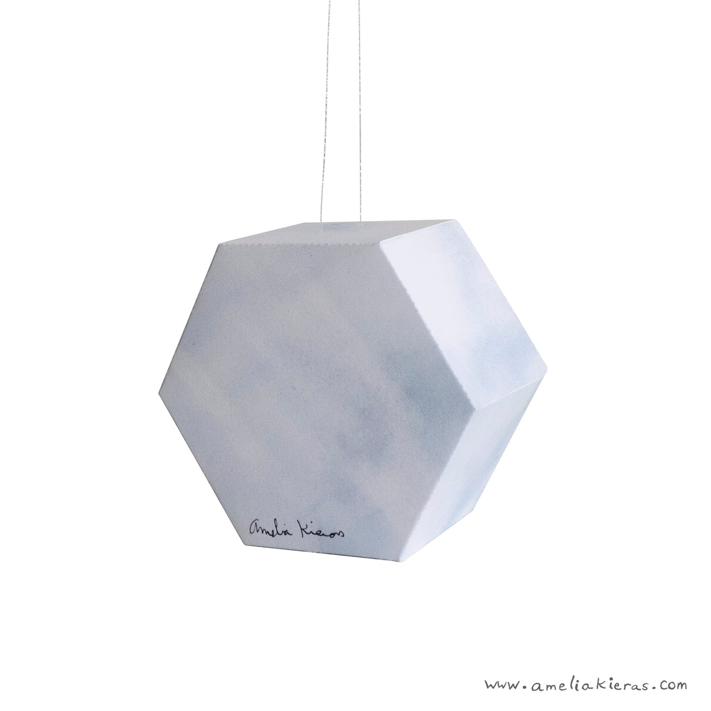 Snow Dragon Geometric Paper Scene Christmas Ornament