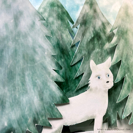 Snow Fox - Limited Edition Shadow Box Wall Art