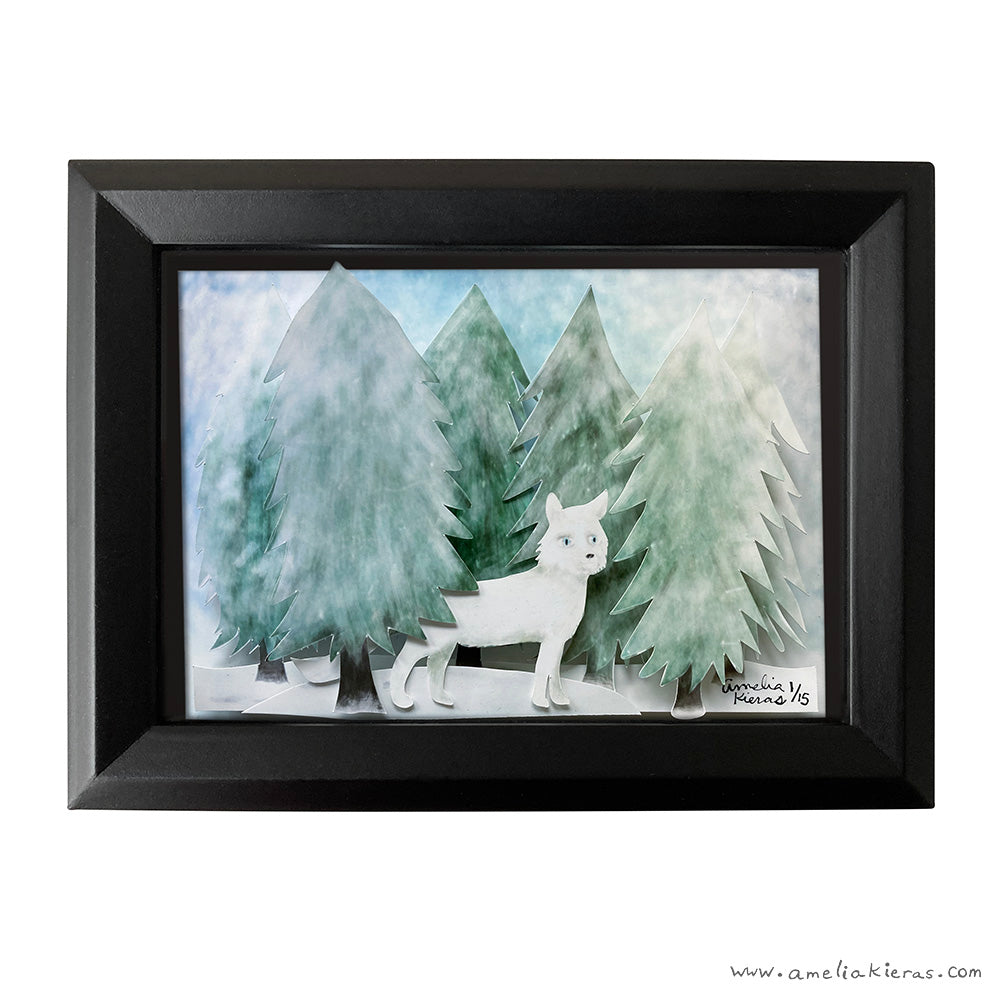 Snow Fox - Limited Edition Shadow Box Wall Art