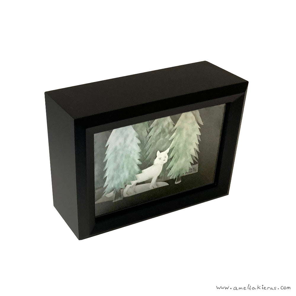 Snow Fox - Limited Edition Shadow Box Wall Art