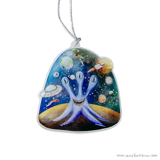 Outer Space Holiday Acrylic Ornament
