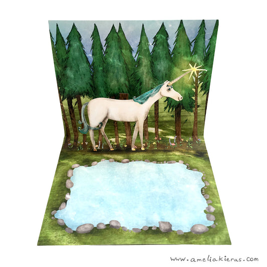 Magic Unicorn 3D Pop Up Card