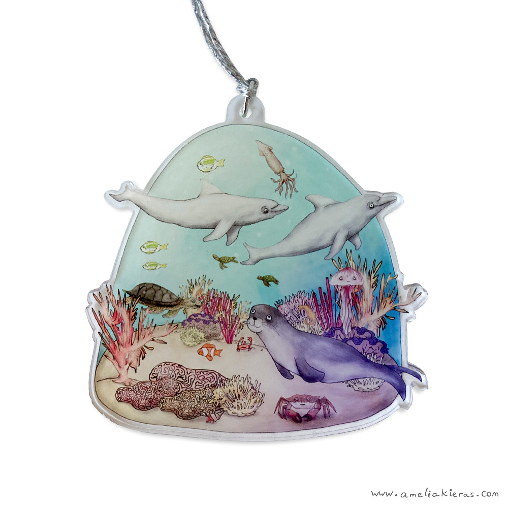Underwater Creatures Holiday Acrylic Ornament